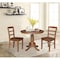International Concepts 36 in. Round Extension Dining Table with Leaf and 2 Madrid LadderBack Chairs - 3 Piece Dining Set K42-36RXT-C2-2 - alternate 1
